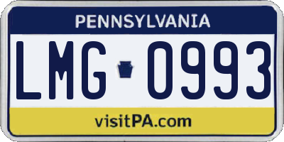 PA license plate LMG0993