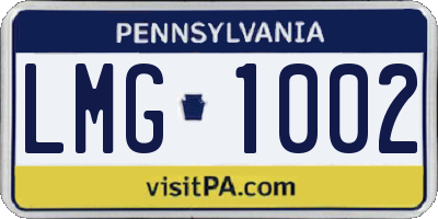 PA license plate LMG1002