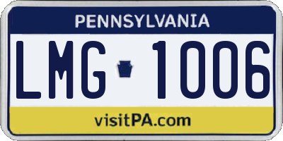 PA license plate LMG1006