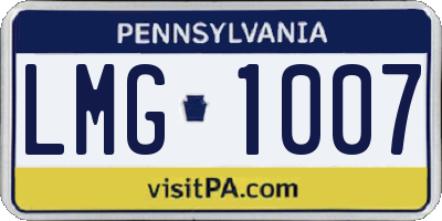 PA license plate LMG1007