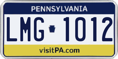 PA license plate LMG1012