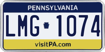 PA license plate LMG1074