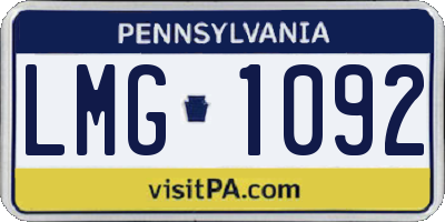 PA license plate LMG1092