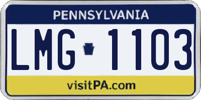 PA license plate LMG1103