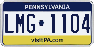 PA license plate LMG1104