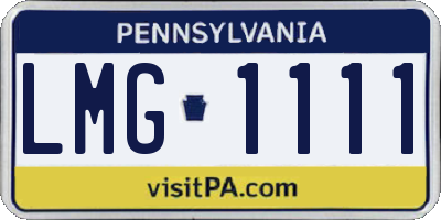 PA license plate LMG1111