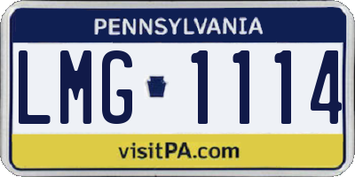 PA license plate LMG1114