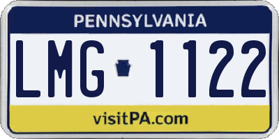 PA license plate LMG1122