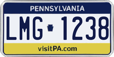 PA license plate LMG1238