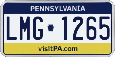PA license plate LMG1265