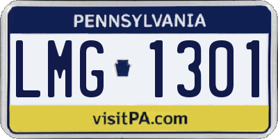 PA license plate LMG1301