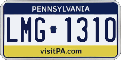 PA license plate LMG1310