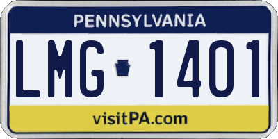 PA license plate LMG1401