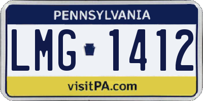PA license plate LMG1412