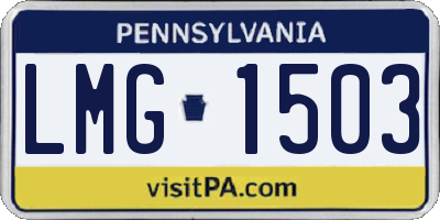 PA license plate LMG1503