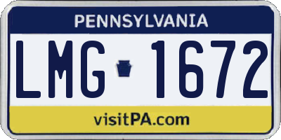 PA license plate LMG1672