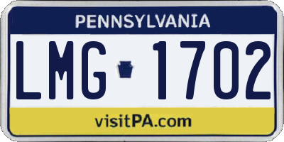 PA license plate LMG1702