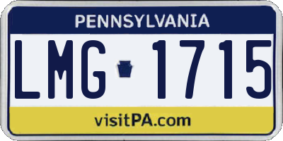 PA license plate LMG1715