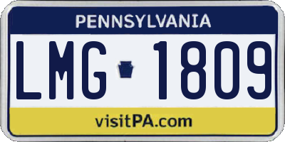 PA license plate LMG1809