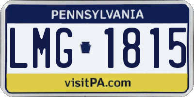 PA license plate LMG1815