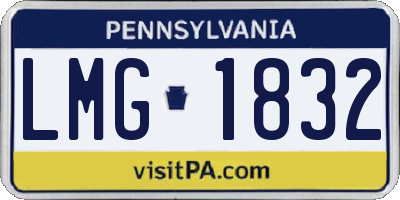 PA license plate LMG1832