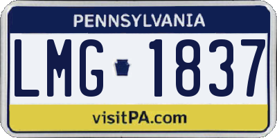 PA license plate LMG1837