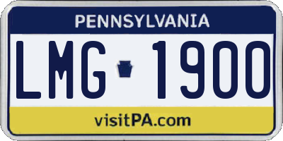 PA license plate LMG1900