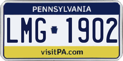 PA license plate LMG1902