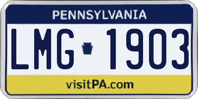 PA license plate LMG1903
