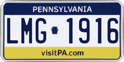 PA license plate LMG1916