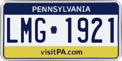 PA license plate LMG1921