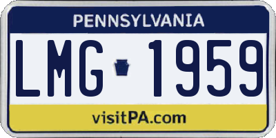 PA license plate LMG1959
