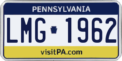 PA license plate LMG1962