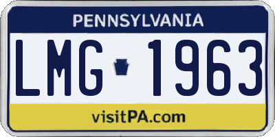 PA license plate LMG1963