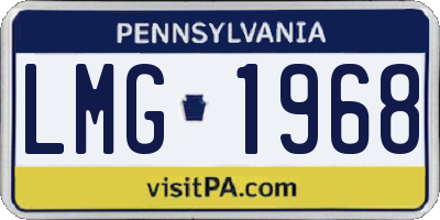 PA license plate LMG1968