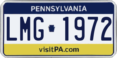 PA license plate LMG1972