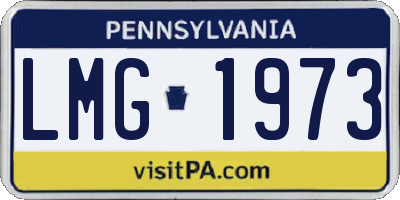 PA license plate LMG1973