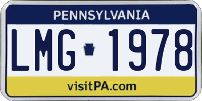 PA license plate LMG1978