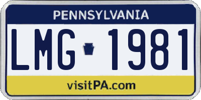 PA license plate LMG1981