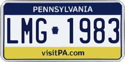 PA license plate LMG1983
