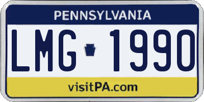 PA license plate LMG1990