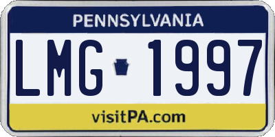 PA license plate LMG1997