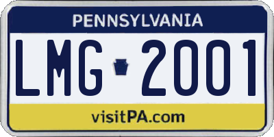 PA license plate LMG2001