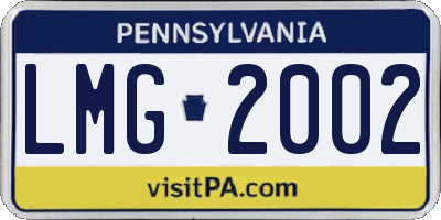 PA license plate LMG2002