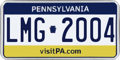 PA license plate LMG2004
