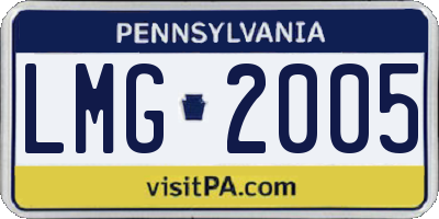 PA license plate LMG2005