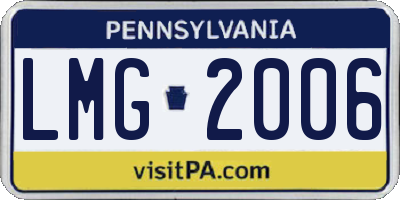 PA license plate LMG2006