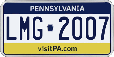 PA license plate LMG2007