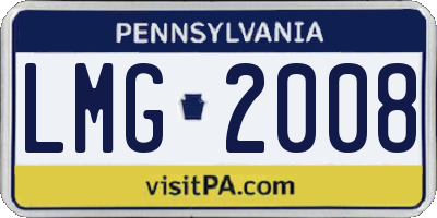 PA license plate LMG2008
