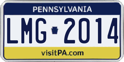 PA license plate LMG2014